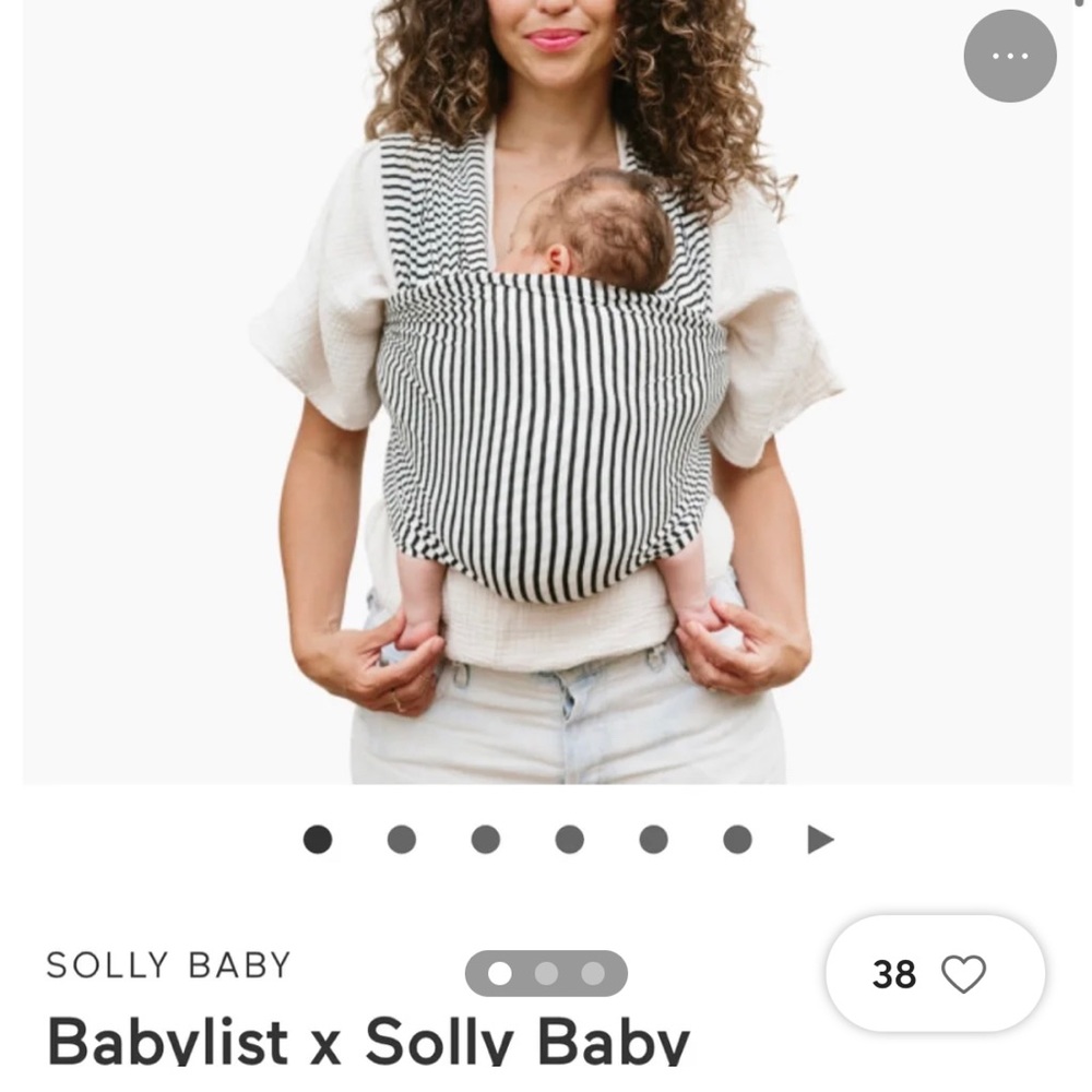 Solly Baby x Babylist Black Natural Stripe Wrap